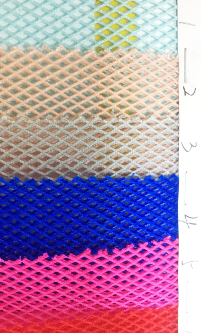 DG-XHFZ   普通280g  三明治網眼布   3D三層網布    100%滌綸   200-210（g/㎡)  54寸   精梳   硬網 挺身 粗網 細節-5